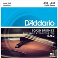 D'Addario EJ62 80_20 Bronze Mandolin Strings, Light