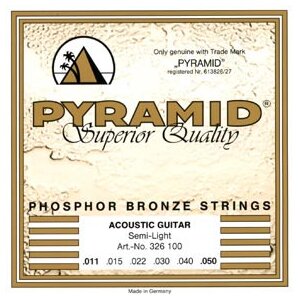 Pyramid Acoustic Guitar Strings Phosphor Bronze Wound Semi Lt 11-50