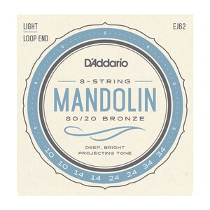 D'Addario EJ62 80_20 Bronze Mandolin Strings, Light, 10-34