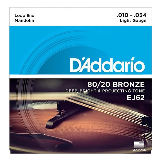 D'Addario EJ62 80_20 Bronze Mandolin Strings, Light