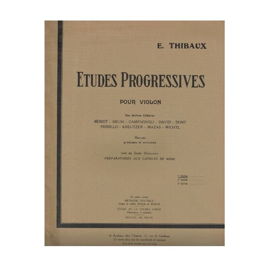 E.Thibaux Etudes Progressives cahier 1
